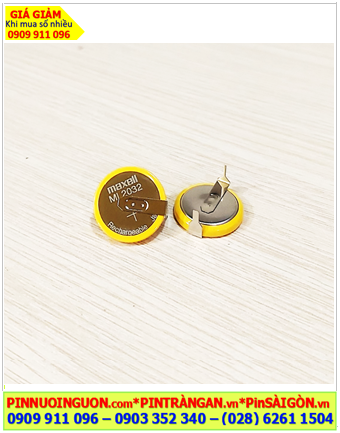 Maxell ML2032 (chân thép 2 chấu hàn), Pin sạc 3v lithium Maxell ML2032 chính hãng, Xuất xứ Nhật